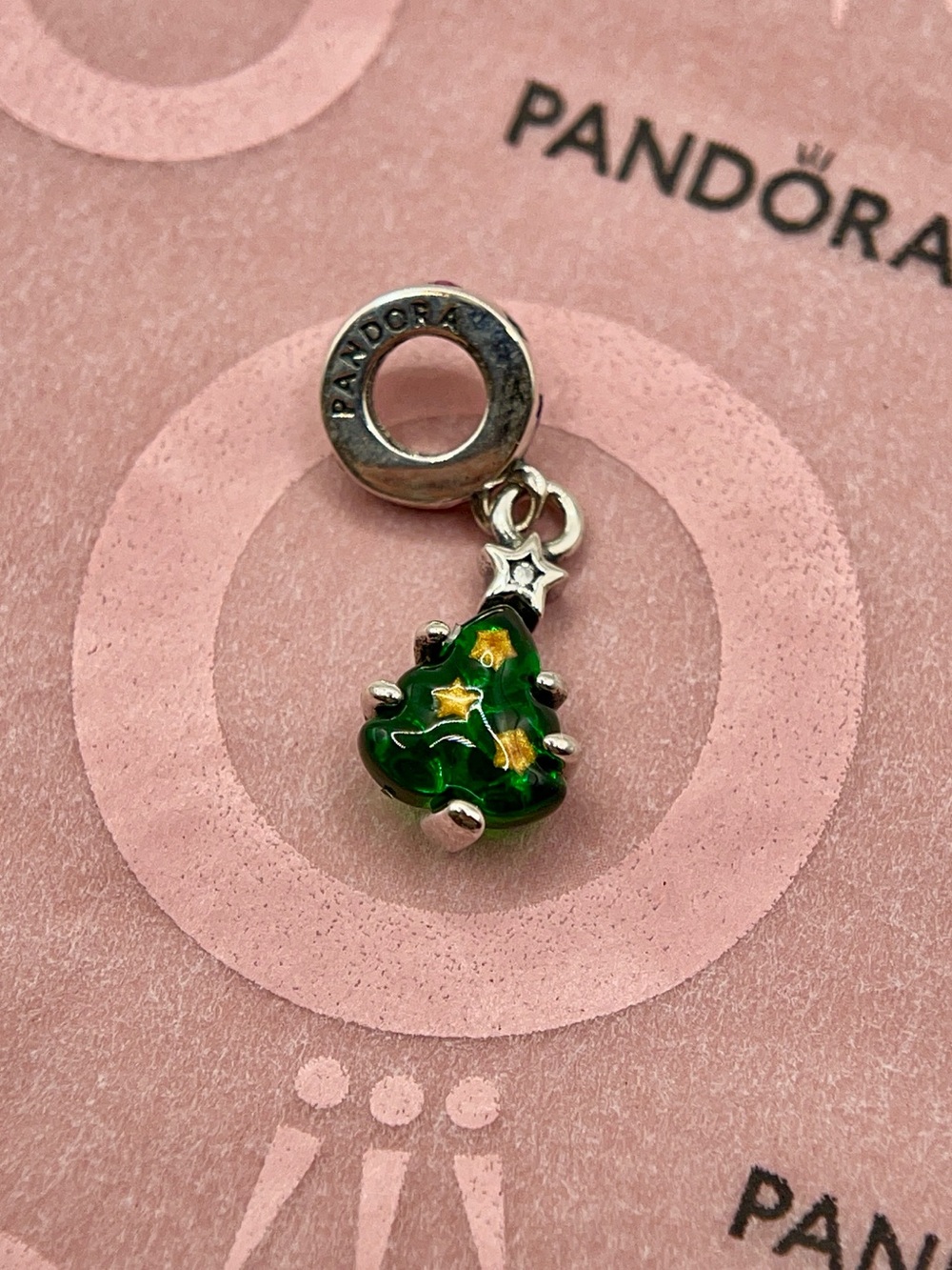 Pandora Green Murano Glass Christmas Tree Dangle Charm - Picture 3 of 6
